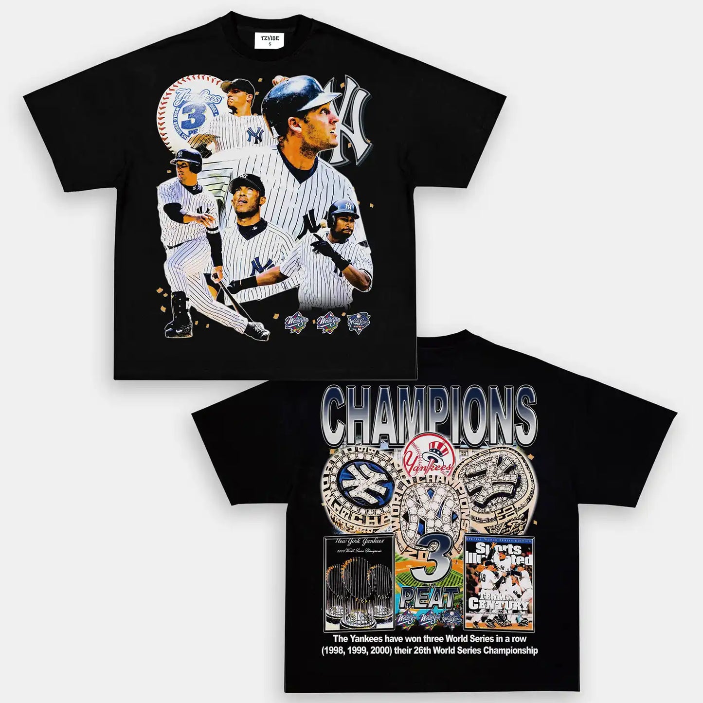 YANKEES 3 PEAT TEE - DS