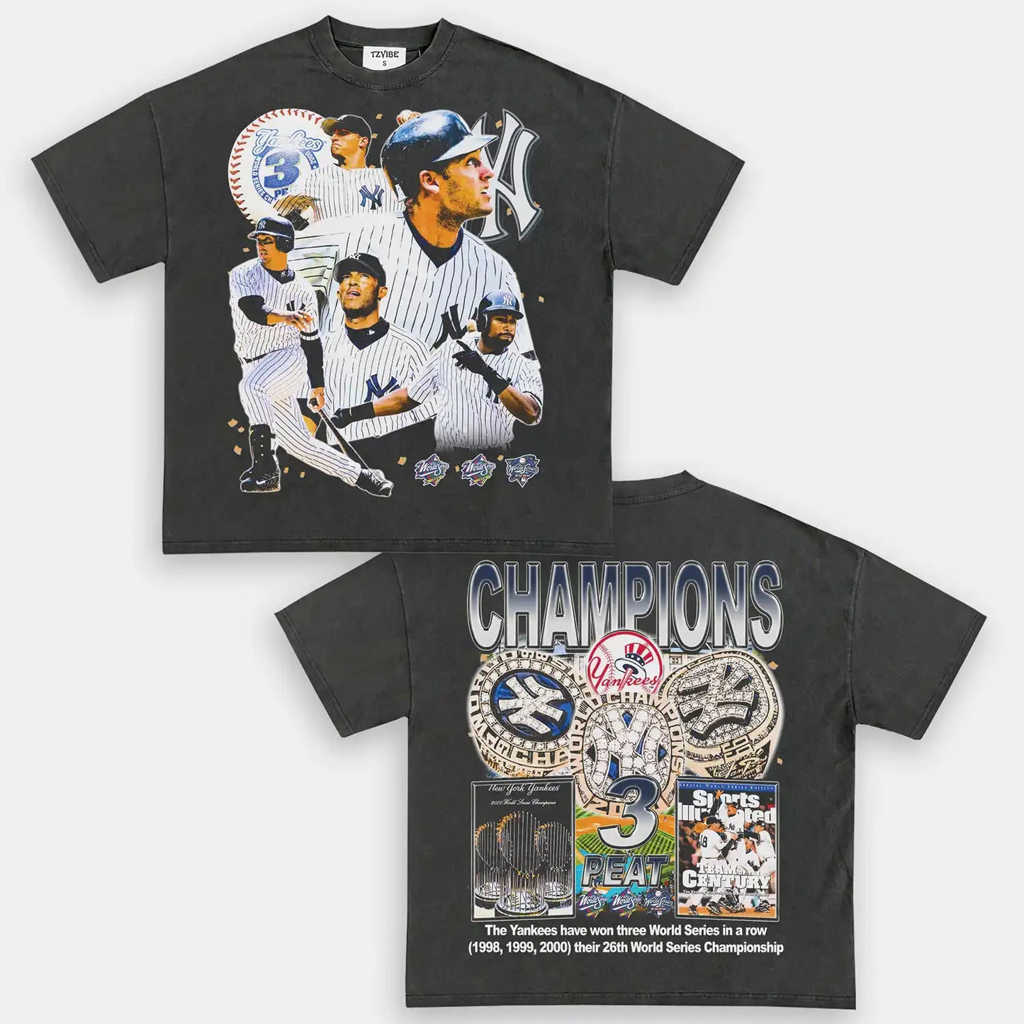 YANKEES 3 PEAT TEE - DS