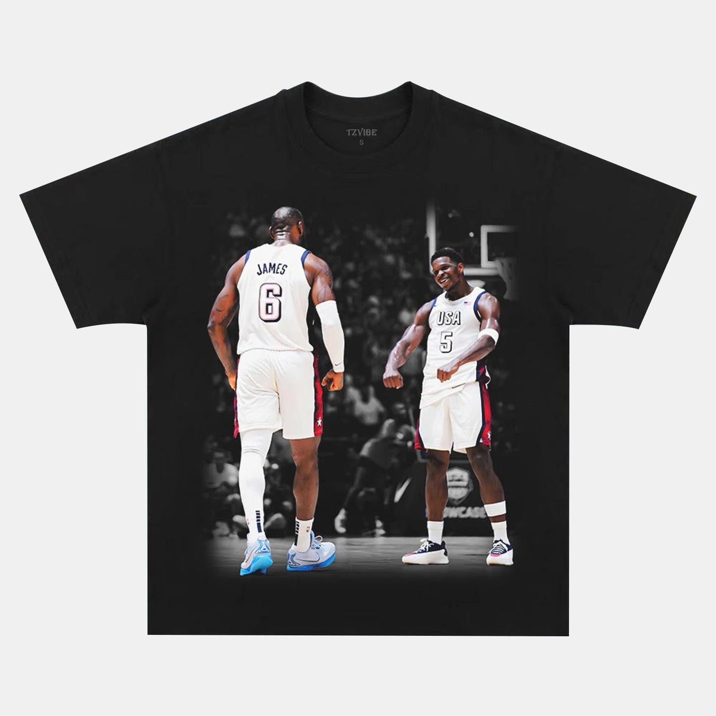 VINTAGE TEE  USA TEAM LEBRON JAMES & ANTHONY EDWARDS