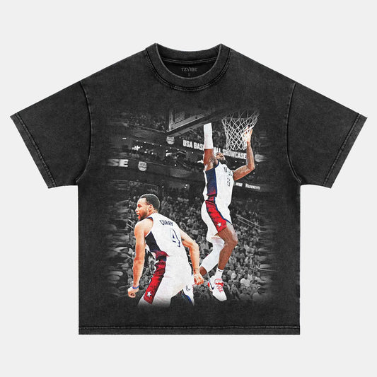 VINTAGE TEE  LEBRON JAMES AND STEPHEN CURRY