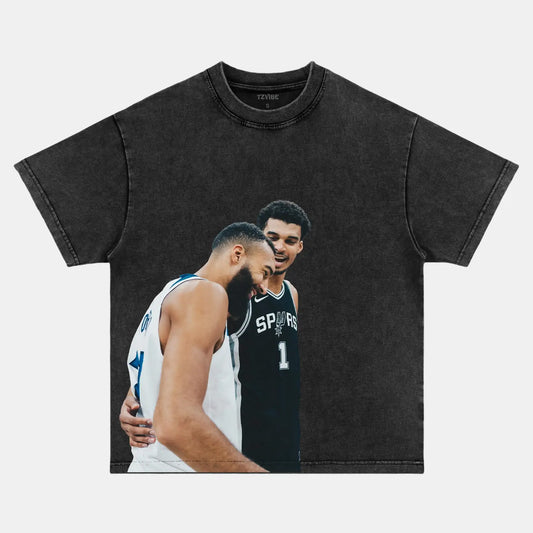 VICTOR WEMBANYAMA AND RUDY GOBERT TEE